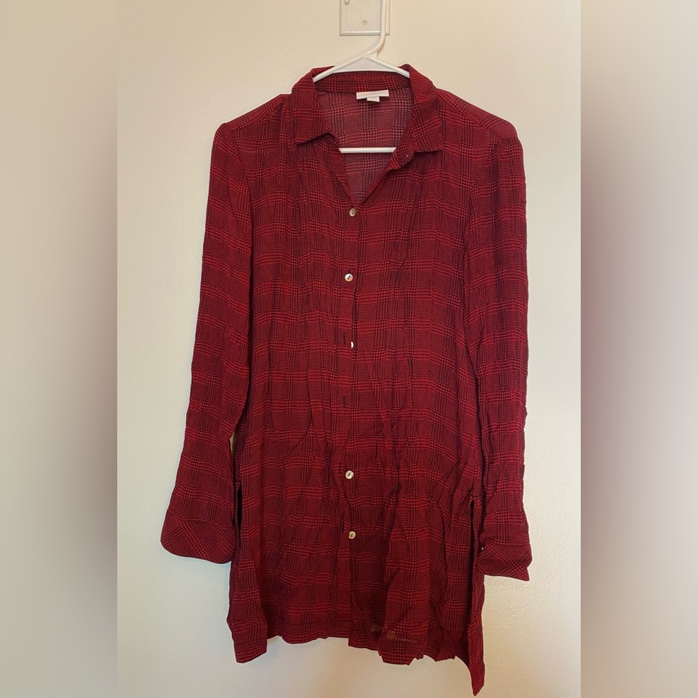 J. Jill - Plaid Dress/ Tunic Long Sleeved Blouse - Size S